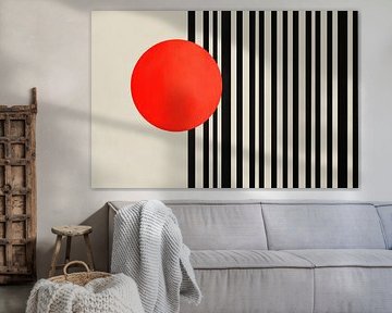 Rouge et noir géométriques - Minimaliste sur Poster Art Shop