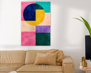 Geometric pattern in soft colours by Poster Art Shop