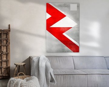 Motif géométrique rouge et blanc sur Poster Art Shop