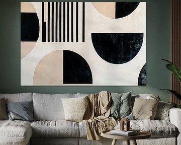 Geometrisches Muster in Schwarz und Beige von Poster Art Shop