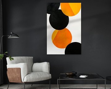 Circles in black and orange - Modern by Poster Art Shop