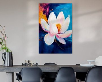 Fleur de lotus sur fond abstrait sur Poster Art Shop
