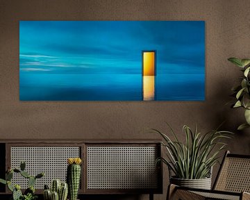 Luminous door in the ocean - Surreal by Poster Art Shop