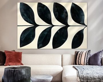 Black leaves on a light background by Poster Art Shop