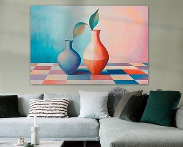 Vases with leaves - play of colours by Poster Art Shop