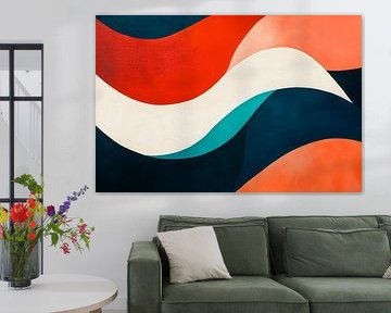 Coloured wave patterns - Abstract by Poster Art Shop