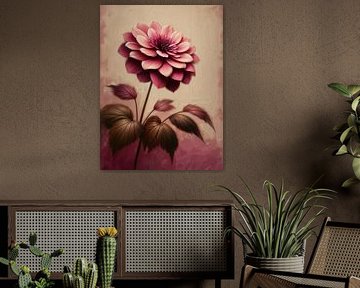 Vintage alt rosa Dahlia Blume mit neutralen beige Hintergrund von Colors of Spring