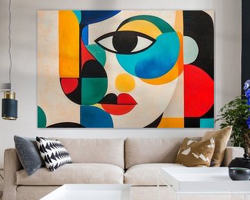Abstract portrait of a woman in colours by Poster Art Shop