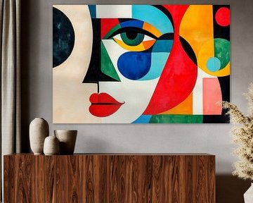 Abstract portrait with colours by Poster Art Shop