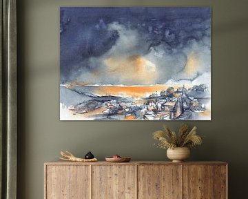 Ciel nocturne au-dessus de la Méditerranée lumineuse sur Adriana Mueller