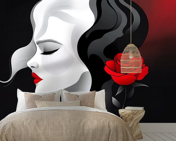 Voorbeeld van het werk in een kamer