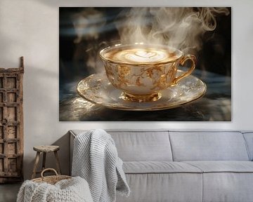 une tasse de café chaud ou de cappuccino sur Egon Zitter