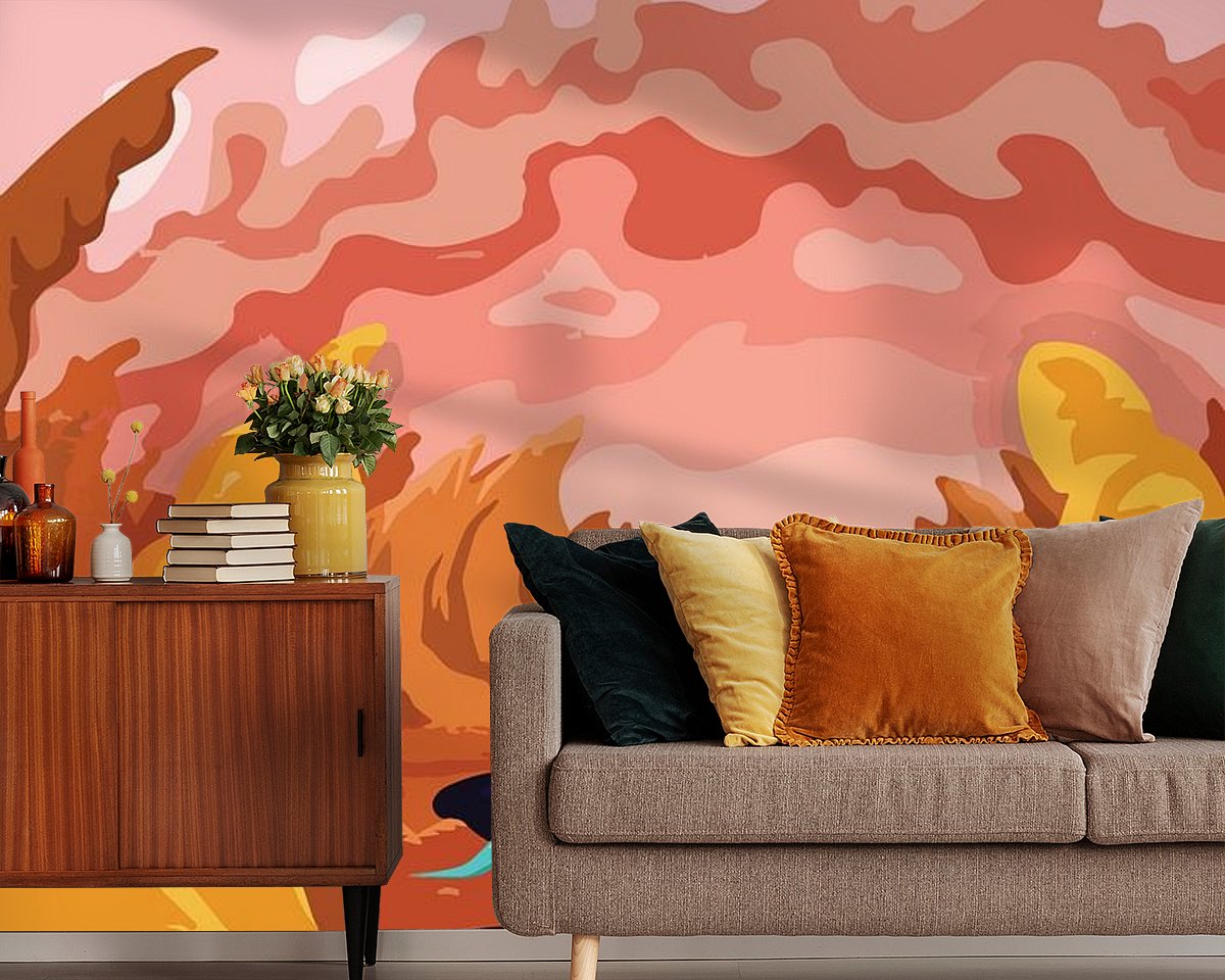 Voorbeeld van het werk in een kamer