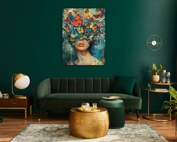 Fluttering Silence van Abstract Schilderij