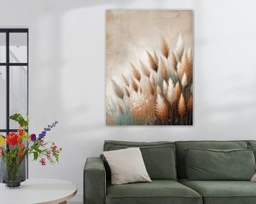 Pampasgras in aardetinten met neutraal beige achtergrond van Colors of Spring
