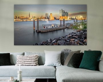 Hamburg skyline in golden light by Ahma NJAI