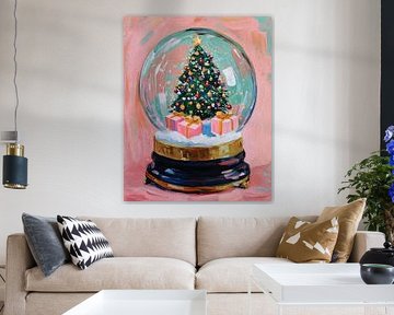 Merry Christmas Tree in Bulb by Wonderful Art