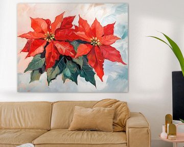 Levendige Rode Bloem Impressie van De Mooiste Kunst