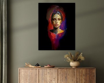 Frau auf Leinwand