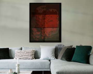 Gloed. Moderne abstracte kunst in warm rood, terra, bruin. van Dina Dankers