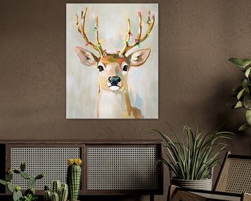 Kersthert | Feestelijk Hert met Lichtjes van De Mooiste Kunst