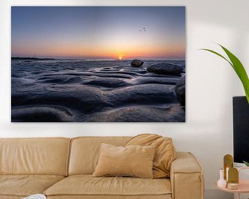 Wadden Sea in Sahlenburg at sunset by cux-motive.de