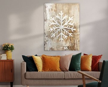 Beige en Gouden Sneeuw Kunstwerk van De Mooiste Kunst