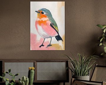 Rotkehlchen | Ausdrucksstarke Vogelkunst von Wunderbare Kunst