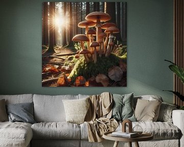 Mushrooms in the forest by Tatjana Korneeva