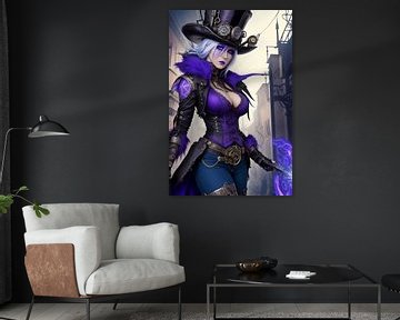 Steampunk dame met linker pistoolhand van DeVerviersBelgium