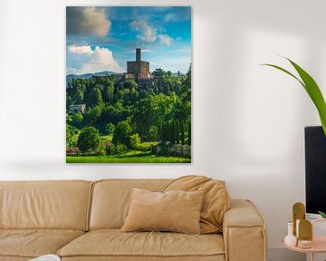 Poppi dorp en kasteel, Toscane van Stefano Orazzini