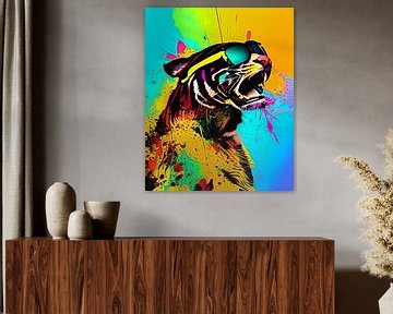 De frisse tijger van Sunny van Gallery of Wonders | Exclusive Wandbilder