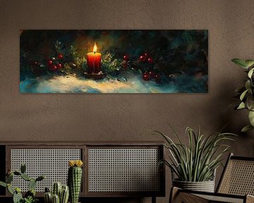 Christmas candle | Red Christmas candle by Wonderful Art