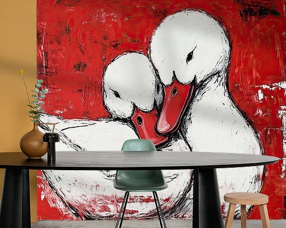 Voorbeeld van het werk in een kamer