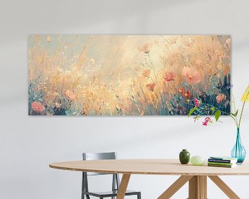 Abstract Bloemenveld | Dreamy Meadow van Abstract Schilderij