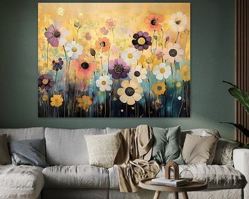 Blooms in Golden Hues van De Mooiste Kunst