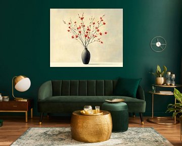 Modern Rood Stilleven van Kunst Kriebels