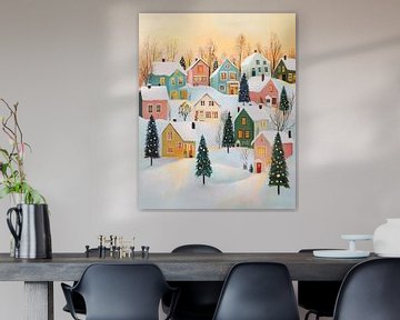 Kleurrijk Winterlandschap van De Mooiste Kunst