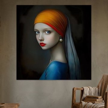 Moderne Version des Mädchens mit dem Perlenohrring