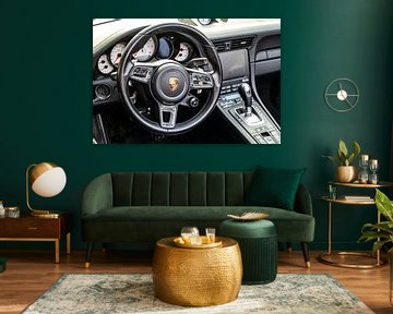 Porsche 911 Turbo S sportwagen dashboard van Sjoerd van der Wal Fotografie