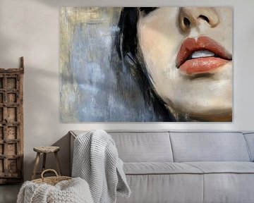 Portrait with glossy lips by Frank Heinz