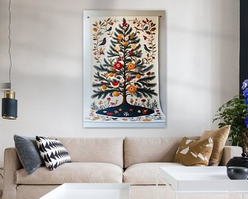 Celebrate Christmas with this artistic fusion of hearts, flowers, and timeless beauty.