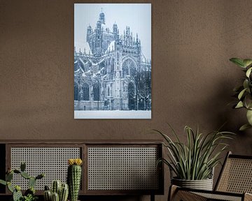 Sint Jan, Den Bosch, in de sneeuw van Joost Smits Photography