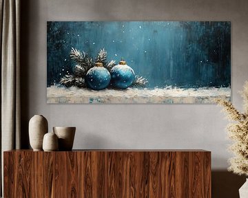 Sneeuw op Kerstballen van Kunst Kriebels