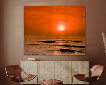 Zonsondergang strand van Callantsoog