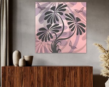 Flowers and butterflies by Ad van Haaren