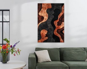 Abstract silhouet in aardetinten van Imperial Art House