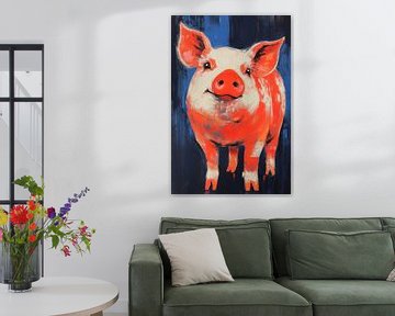 Kleurrijk schilderij van een varken van Imperial Art House