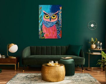 Kleurrijk schilderij van een uil van Imperial Art House