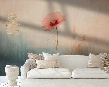 Klaproos in pastelkleuren van Japandi Art Studio
